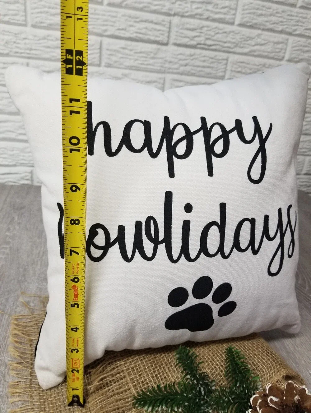 Happy Howlidays Festive Toss Pillow